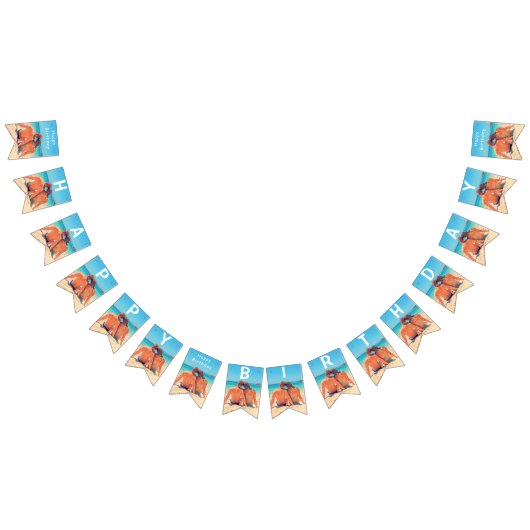 Ihr Design Custom Foto Birthday Bunting Flags Wimpelkette (Alle)