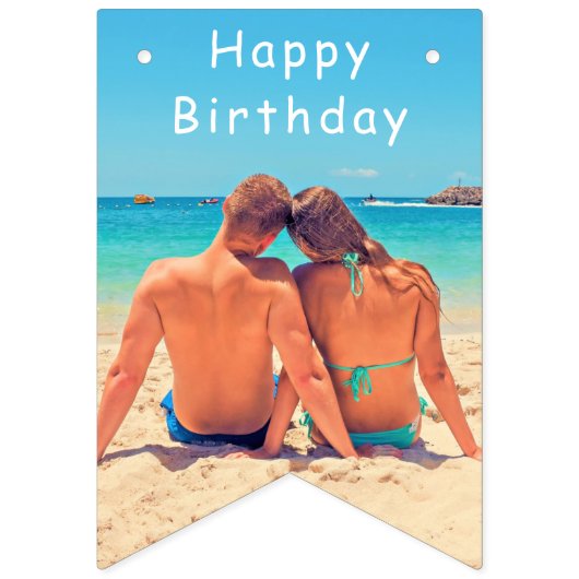 Ihr Design Custom Foto Birthday Bunting Flags Wimpelkette (Erste Fahne)