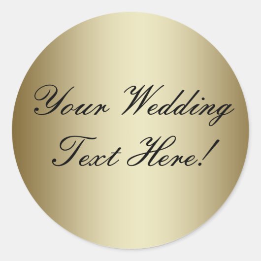 Ihr Design hier! Maßgeschneidertes Gold-Wedding-Si Runder Aufkleber (Vorderseite)