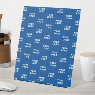Ihr Design oder Firmenlogo   Blaues Fliesenmuster Sockelschild