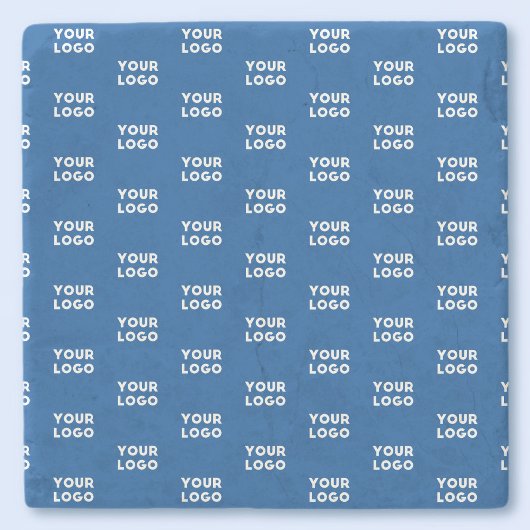 Ihr Design oder Firmenlogo | Blaues Fliesenmuster Steinuntersetzer