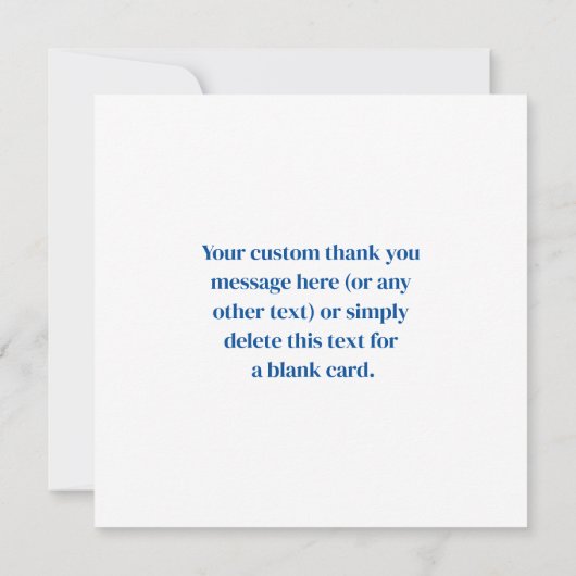 Ihr Design- oder Firmenlogo | Blaugeflechte Muster Dankeskarte (Rückseite)