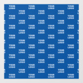 Ihr Design- oder Firmenlogo | Blaugeflechte Muster Fensteraufkleber (Blatt)