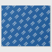 Ihr Design- oder Firmenlogo | Blaugeflechte Muster Geschenkpapier (Flach)