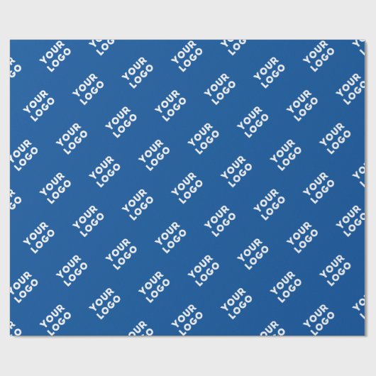 Ihr Design- oder Firmenlogo | Blaugeflechte Muster Geschenkpapier (Flach)