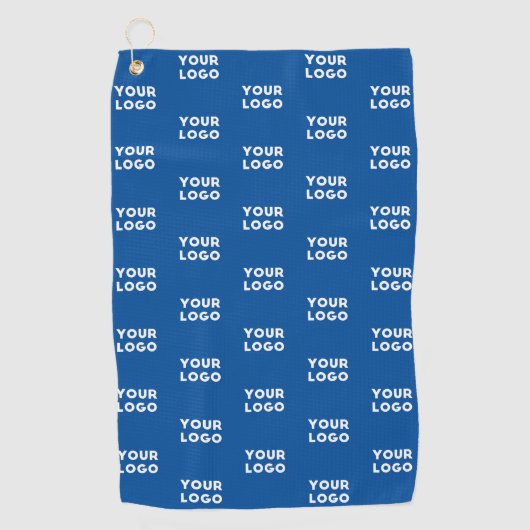 Ihr Design- oder Firmenlogo | Blaugeflechte Muster Golfhandtuch (Vorderseite)