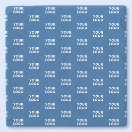 Ihr Design- oder Firmenlogo | Blaugeflechte Muster Steinuntersetzer