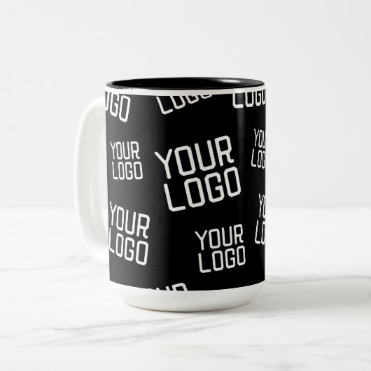 Ihr Design- oder Firmenlogo | Random Platzierung Zweifarbige Tasse (Vorderseite Links)