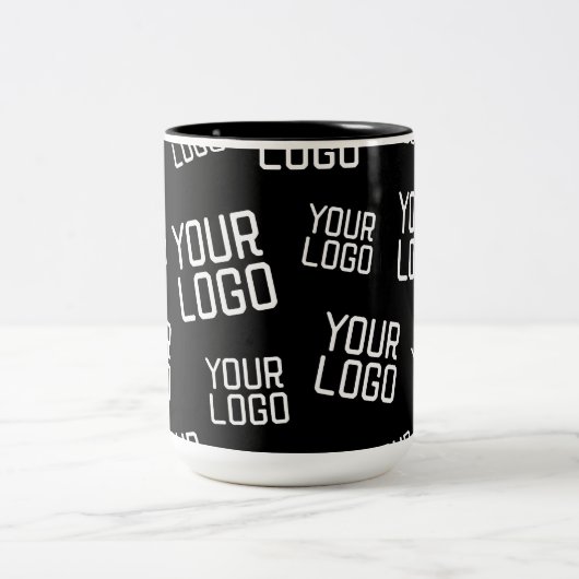 Ihr Design- oder Firmenlogo | Random Platzierung Zweifarbige Tasse (Mittel)