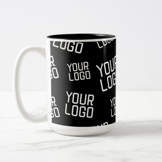Ihr Design- oder Firmenlogo | Random Platzierung Zweifarbige Tasse (Links)