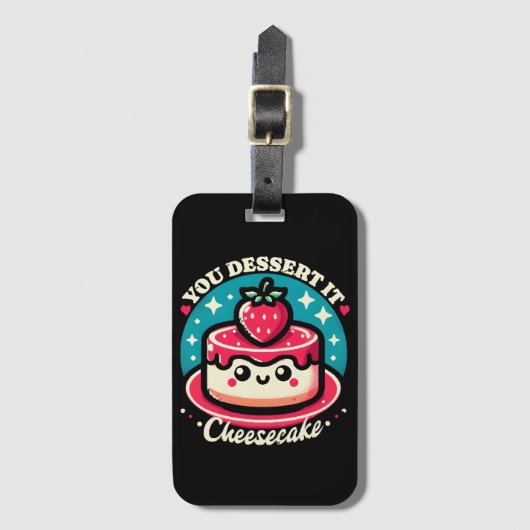 Ihr Dessert - Cheesecake Kawaii Gepäckanhänger (Vorderseite Vertikal)