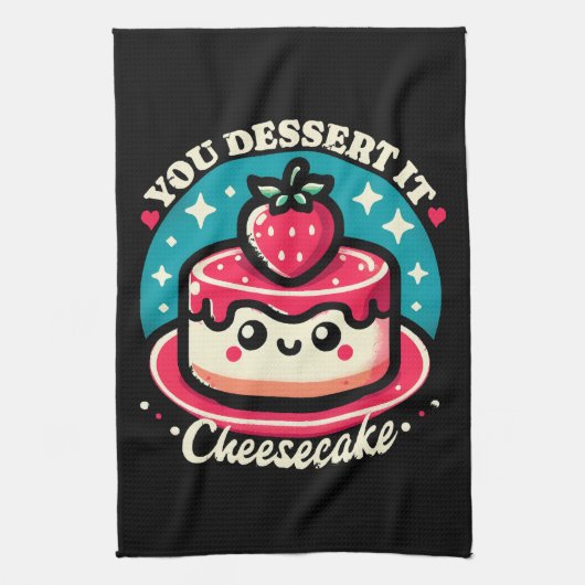 Ihr Dessert - Cheesecake Kawaii Geschirrtuch (Vertikal)