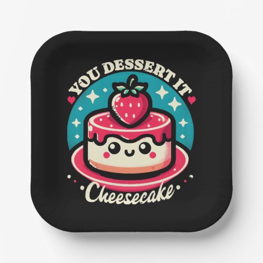 Ihr Dessert - Cheesecake Kawaii Pappteller (Vorderseite)