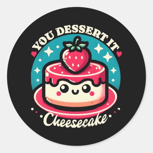 Ihr Dessert - Cheesecake Kawaii Runder Aufkleber (Vorderseite)
