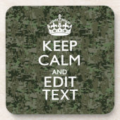 Ihr digitaler Text Camouflage Woodland Behalte Ruh Getränkeuntersetzer (Vorderseite)