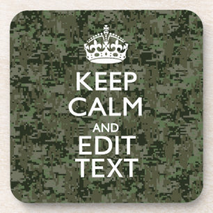 Ihr digitaler Text Camouflage Woodland Behalte Ruh Getränkeuntersetzer
