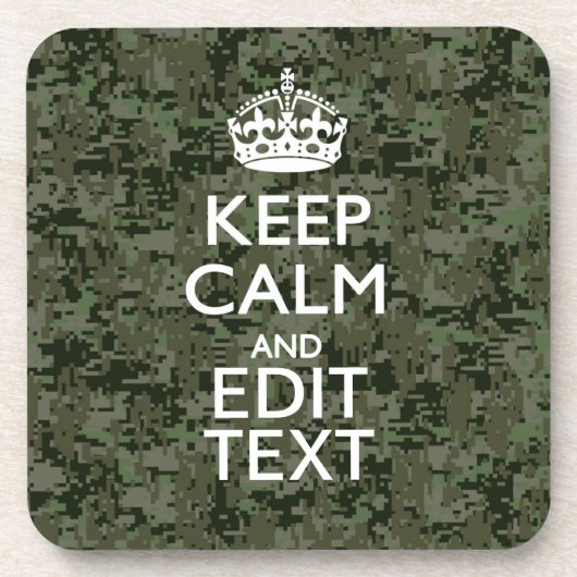 Ihr digitaler Text Camouflage Woodland Behalte Ruh Getränkeuntersetzer (Vorderseite)