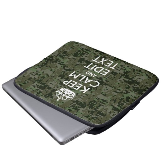 Ihr digitaler Text Camouflage Woodland Behalte Ruh Laptopschutzhülle (Vorne Knopf)