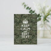 Ihr digitaler Text Camouflage Woodland Behalte Ruh Postkarte (Stehend Vorderseite)