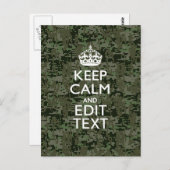 Ihr digitaler Text Camouflage Woodland Behalte Ruh Postkarte (Vorne/Hinten)