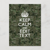 Ihr digitaler Text Camouflage Woodland Behalte Ruh Postkarte (Vorderseite)
