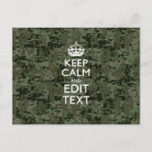 Ihr digitaler Text Camouflage Woodland Behalte Ruh Postkarte (Vorderseite)