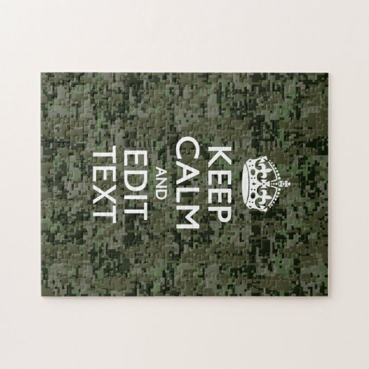 Ihr digitaler Text Camouflage Woodland Behalte Ruh Puzzle (Horizontal)