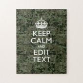 Ihr digitaler Text Camouflage Woodland Behalte Ruh Puzzle (Vertikal)