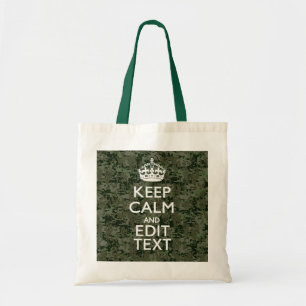 Ihr digitaler Text Camouflage Woodland Behalte Ruh Tragetasche