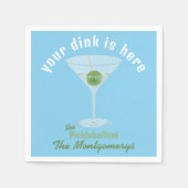 Ihr Dink ist hier Custom Pickle Martini - Blau Serviette (Vorderseite)