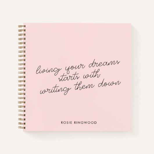 Ihr Dreams Blush Pink Journal Notebook Notizblock (Vorderseite)