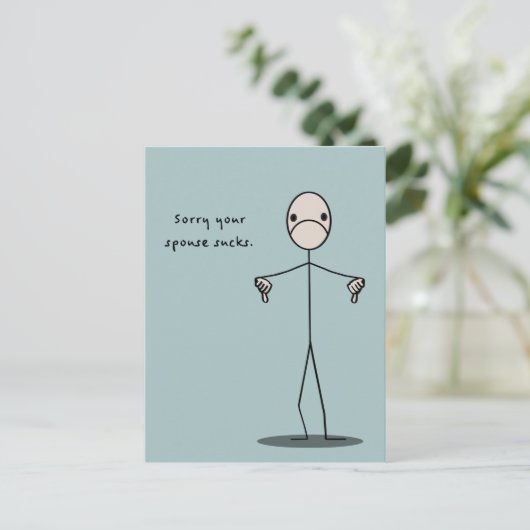 Ihr Ehegatte Sind zum Kotzen Postkarte (Stehend Vorderseite)