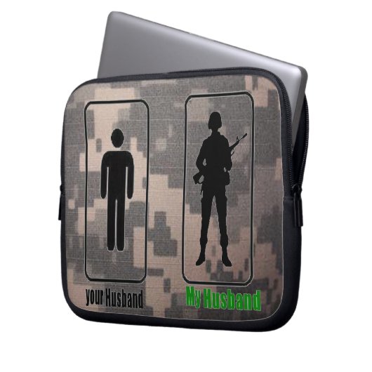 Ihr Ehemann, meine Ehemann-Armee-Ehefrau Laptopschutzhülle (Vorderseite Links)