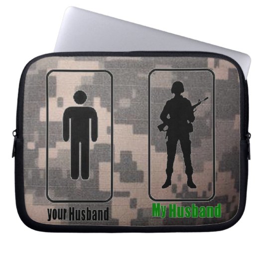 Ihr Ehemann, meine Ehemann-Armee-Ehefrau Laptopschutzhülle (Vorderseite)
