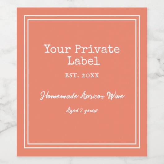 Ihr eigener Apricot Wein Weinetikett (Einzelnes Label)