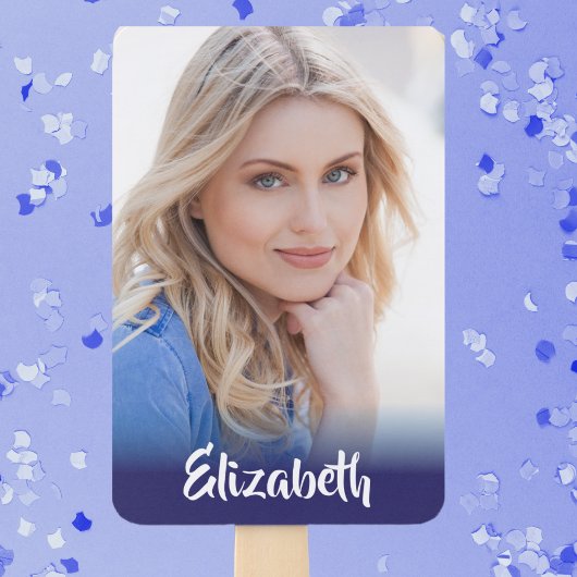 Ihr eigener Foto Monogram-Abschluss Fächer