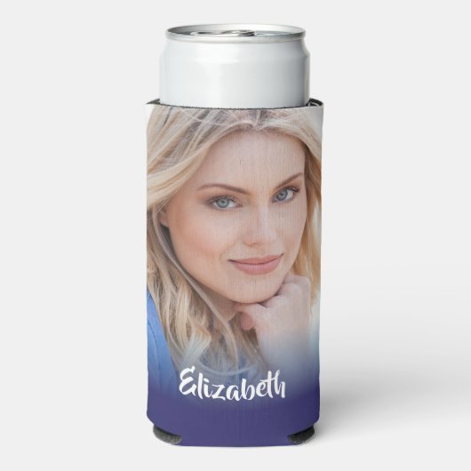 Ihr eigener Foto Monogram-Abschluss Selters Dosenkühler (Seltzer Rückseite)