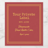 Ihr eigener, hausgemachter Apfelwein Weinetikett (Einzelnes Label)