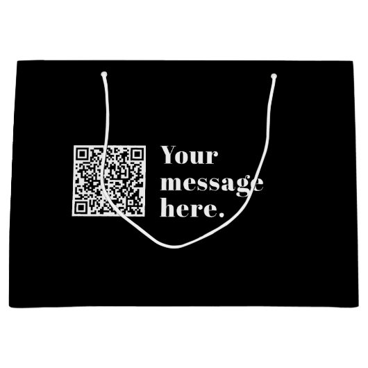 Ihr eigener hochgeladener QR-Code und bearbeitbare Große Geschenktüte (Vorderseite)