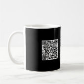 Ihr eigener hochgeladener QR-Code und bearbeitbare Kaffeetasse (Links)