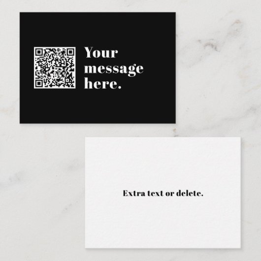 Ihr eigener hochgeladener QR-Code und bearbeitbare Mitteilungskarte (Vorne/Hinten)