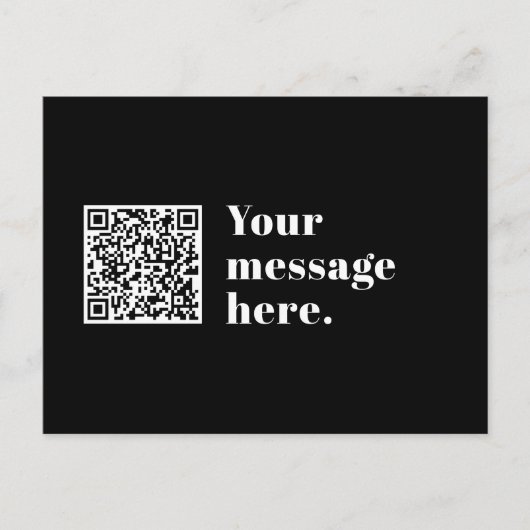 Ihr eigener hochgeladener QR-Code und bearbeitbare Postkarte (Vorderseite)