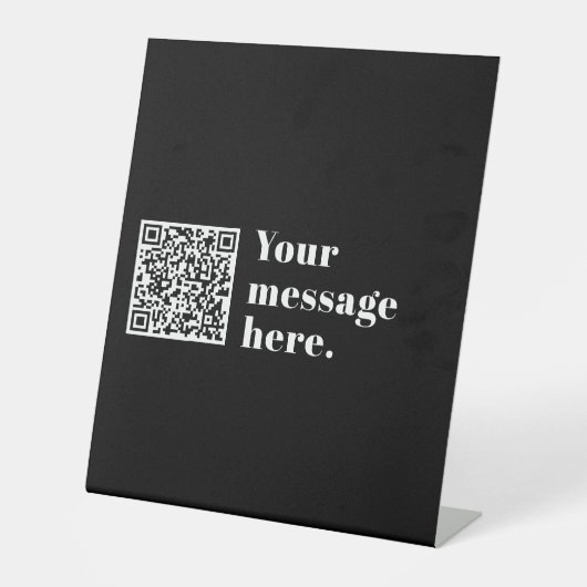 Ihr eigener hochgeladener QR-Code und bearbeitbare Sockelschild (Vorderseite)