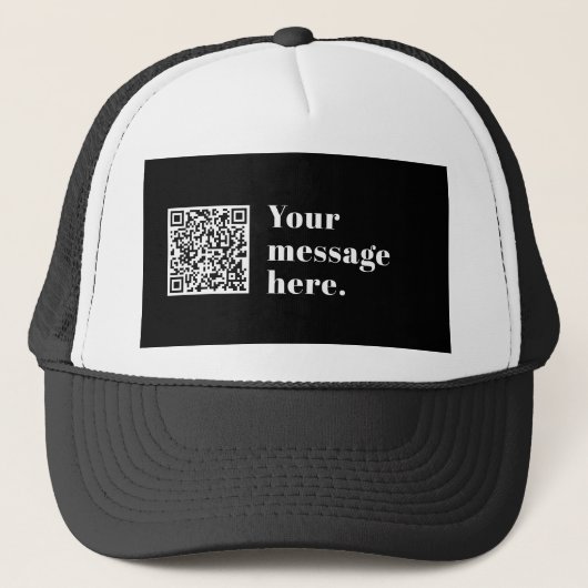 Ihr eigener hochgeladener QR-Code und bearbeitbare Truckerkappe (Vorderseite)
