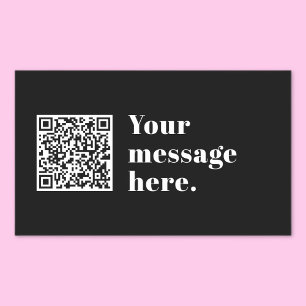Ihr eigener hochgeladener QR-Code und editierbarer Rechteckiger Aufkleber
