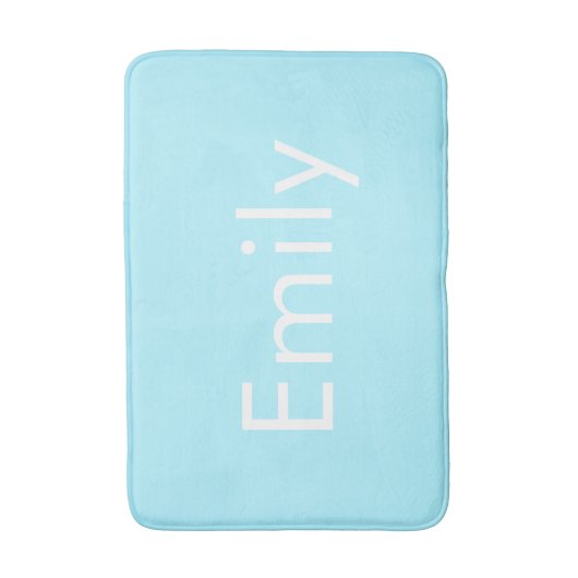 Ihr eigener Name oder Wort | Soft Sky Blue Badematte (Vorderseite Vertikal)