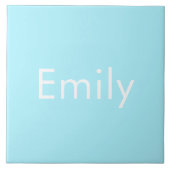 Ihr eigener Name oder Wort | Soft Sky Blue Fliese (Vorderseite)