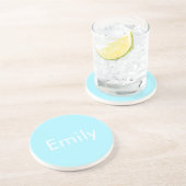 Ihr eigener Name oder Wort | Soft Sky Blue Getränkeuntersetzer (Seite)