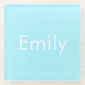 Ihr eigener Name oder Wort | Soft Sky Blue Glasuntersetzer (Vorderseite)