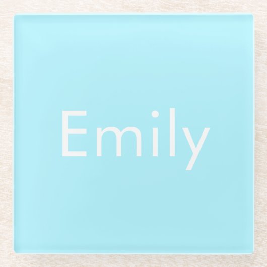 Ihr eigener Name oder Wort | Soft Sky Blue Glasuntersetzer (Vorderseite)